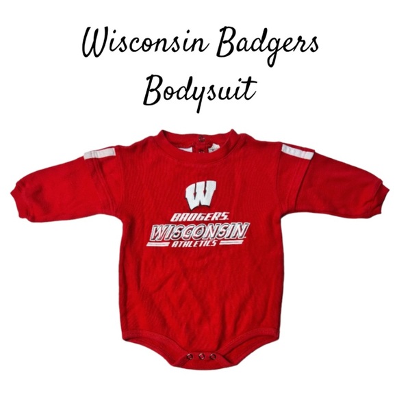 NCAA by Outerstuff Red Wisconsin Badgers Athletics Infant Bodysuit Sz 18 Months - Picture 1 of 9